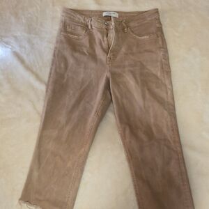 Women's Cropped Jeans in Tan